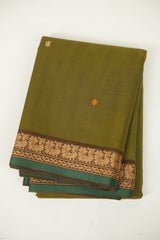 Mehendi Green  kanchi Cotton Saree - SRMGKCS1438
