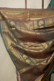Green Gadwal Cotton Silk Saree - SRGGCSS163