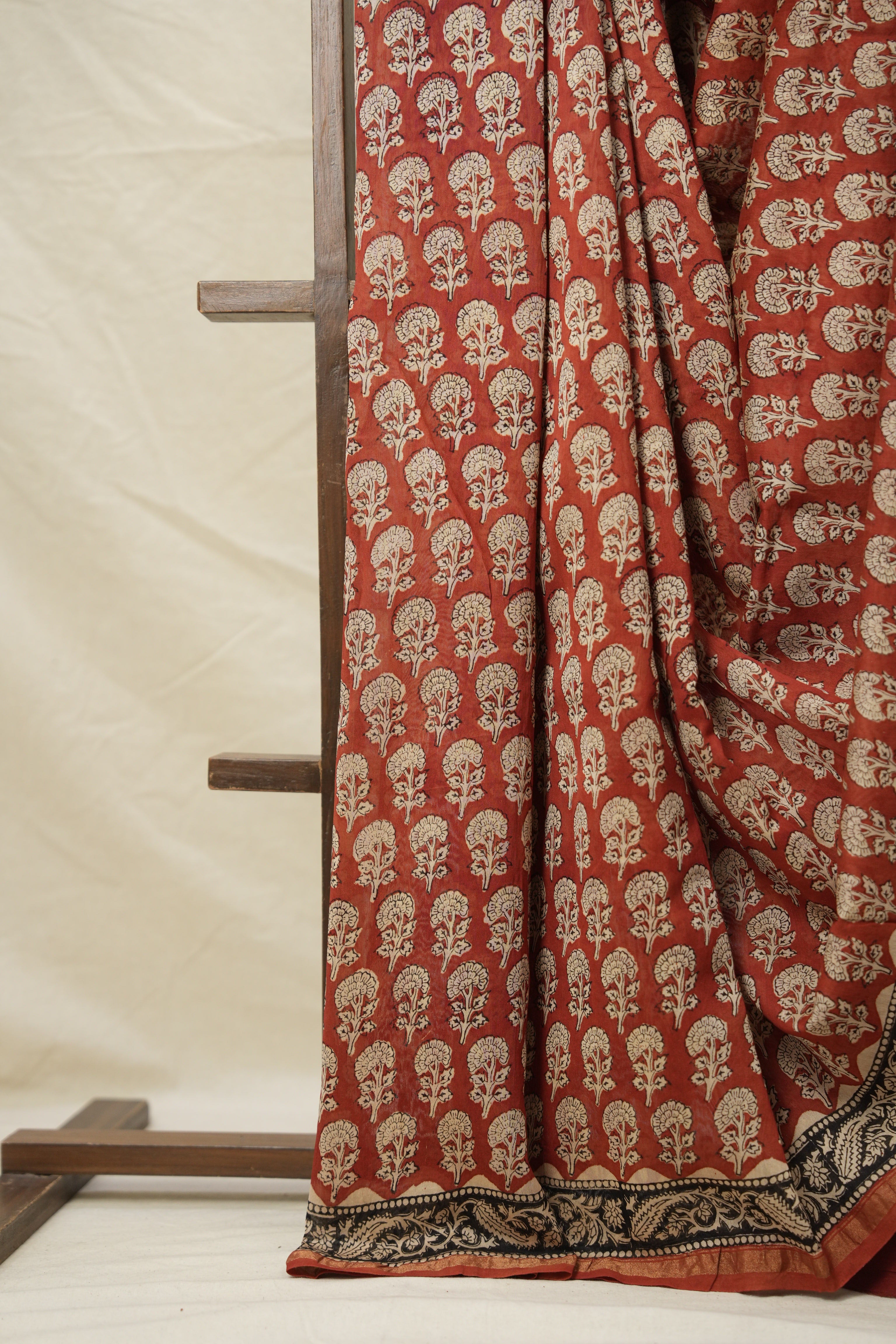 Red Cream HBP Cotton Silk Saree With Chanderi Border - SRRCCSS1394