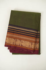 Green Kanchi Cotton Saree - SRGKCS1483