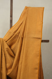 Bronze Tissue Linen Saree With Tassels - SRBTLS283