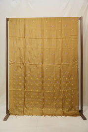 Mustard Gold Machine Embroidered Tussar Silk Saree - SRMGMETSS1543