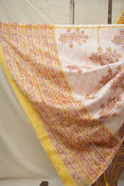 White Pink HBP Cotton Silk Saree With Chanderi Border - SRWPCSS1395