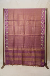 Onion Pink Machine Embroidered Tussar Silk Saree - SROPMETSS1551