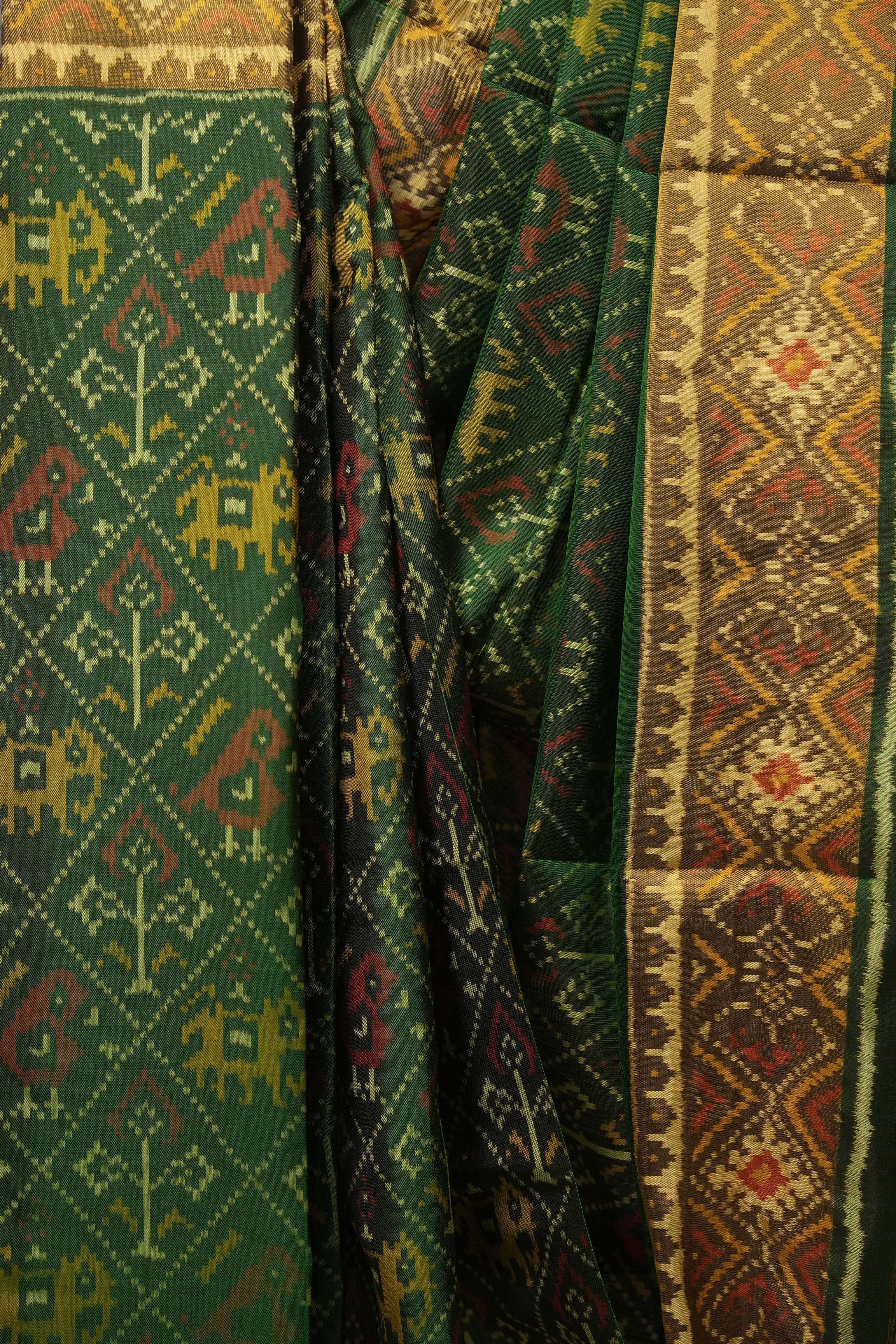 Green Rajkot Patola Silk Saree - SRGRPSS621
