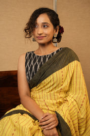 Yellow Bengal Cotton Saree - SRYBCS136