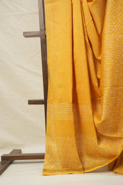 Haldi Yellow HBP Cotton Silk Saree With Chanderi Border - SRHYCSS1396