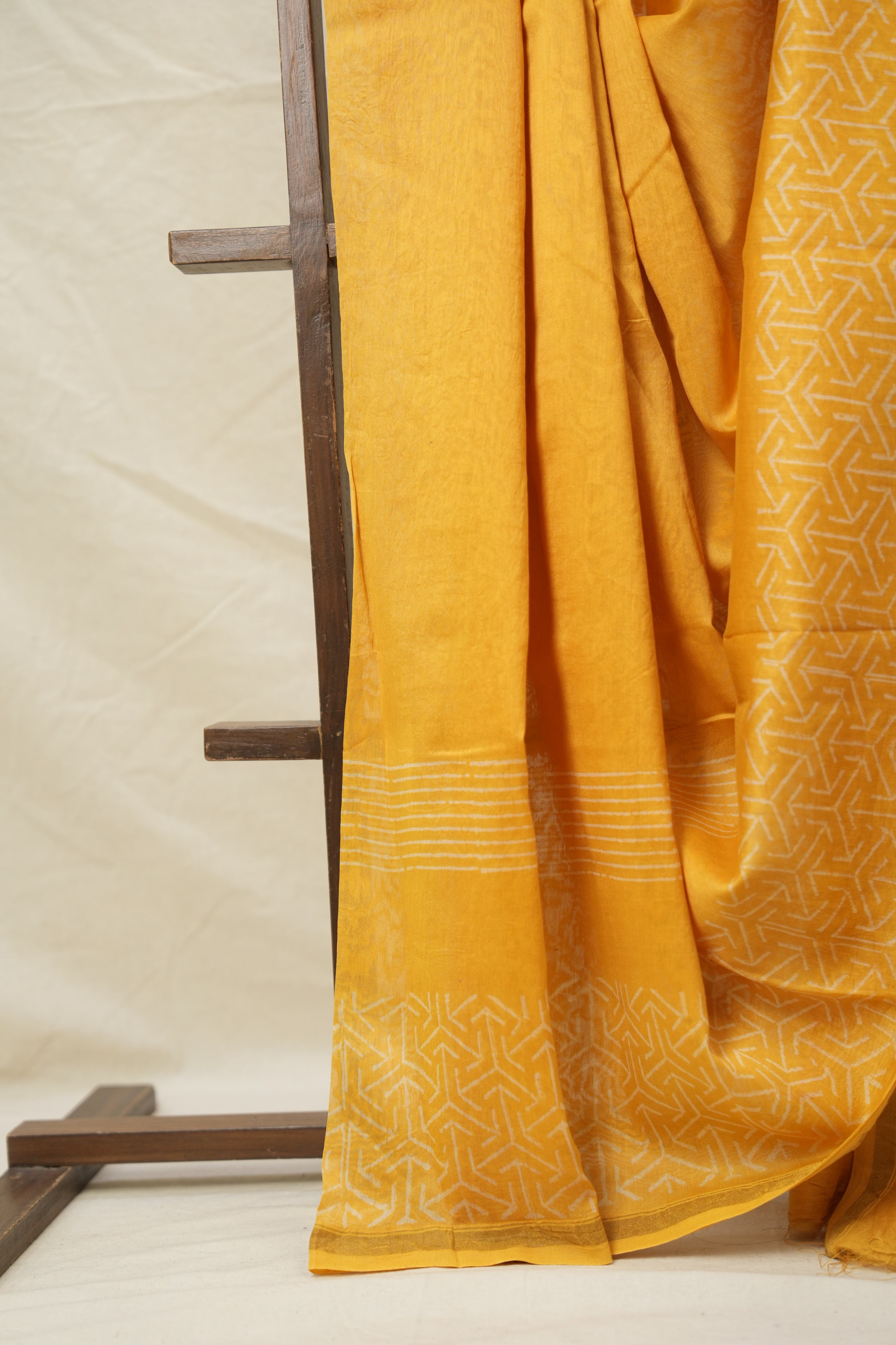 Haldi Yellow HBP Cotton Silk Saree With Chanderi Border - SRHYCSS1396