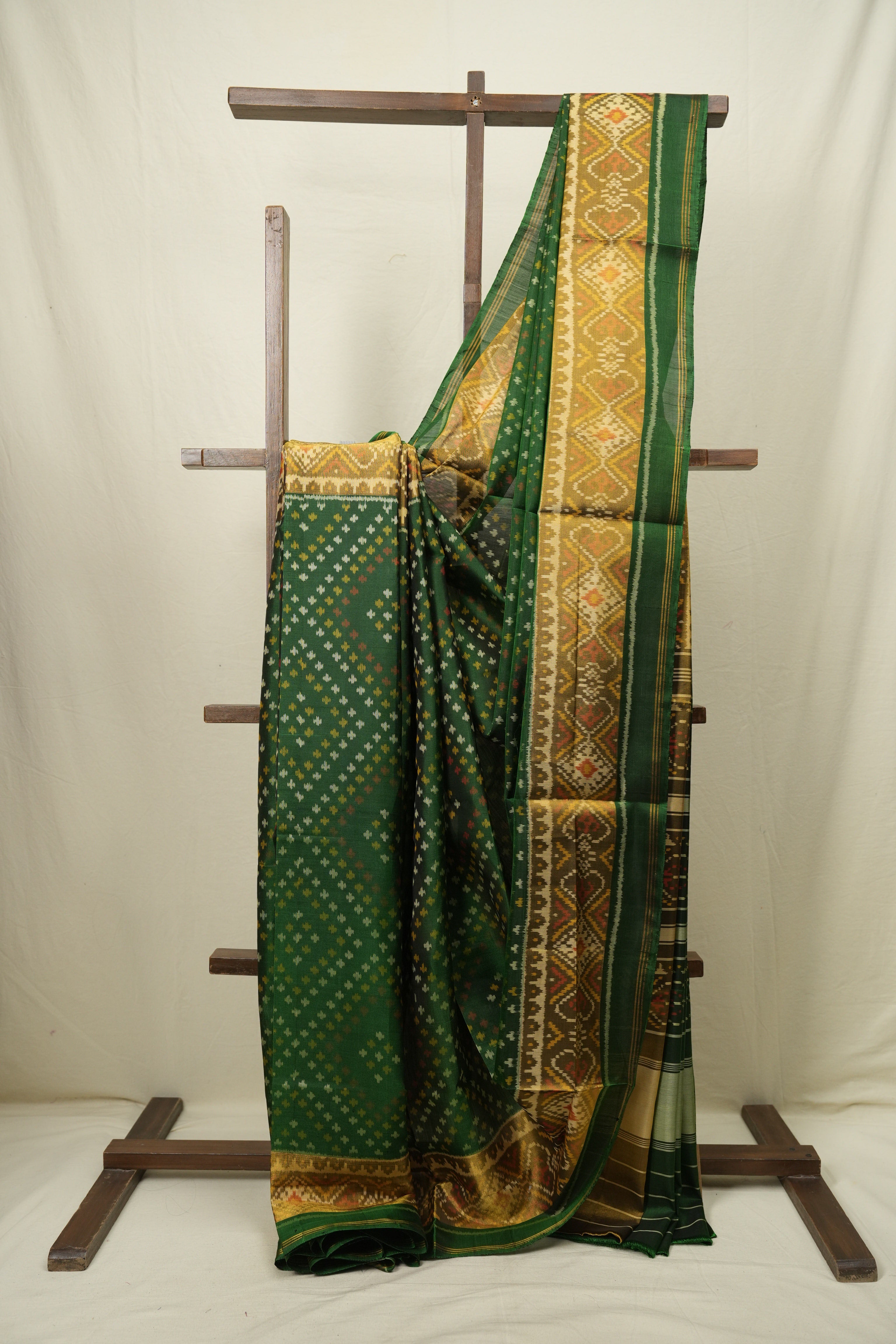 Green Rajkot Patola Silk Saree - SRGRPSS623