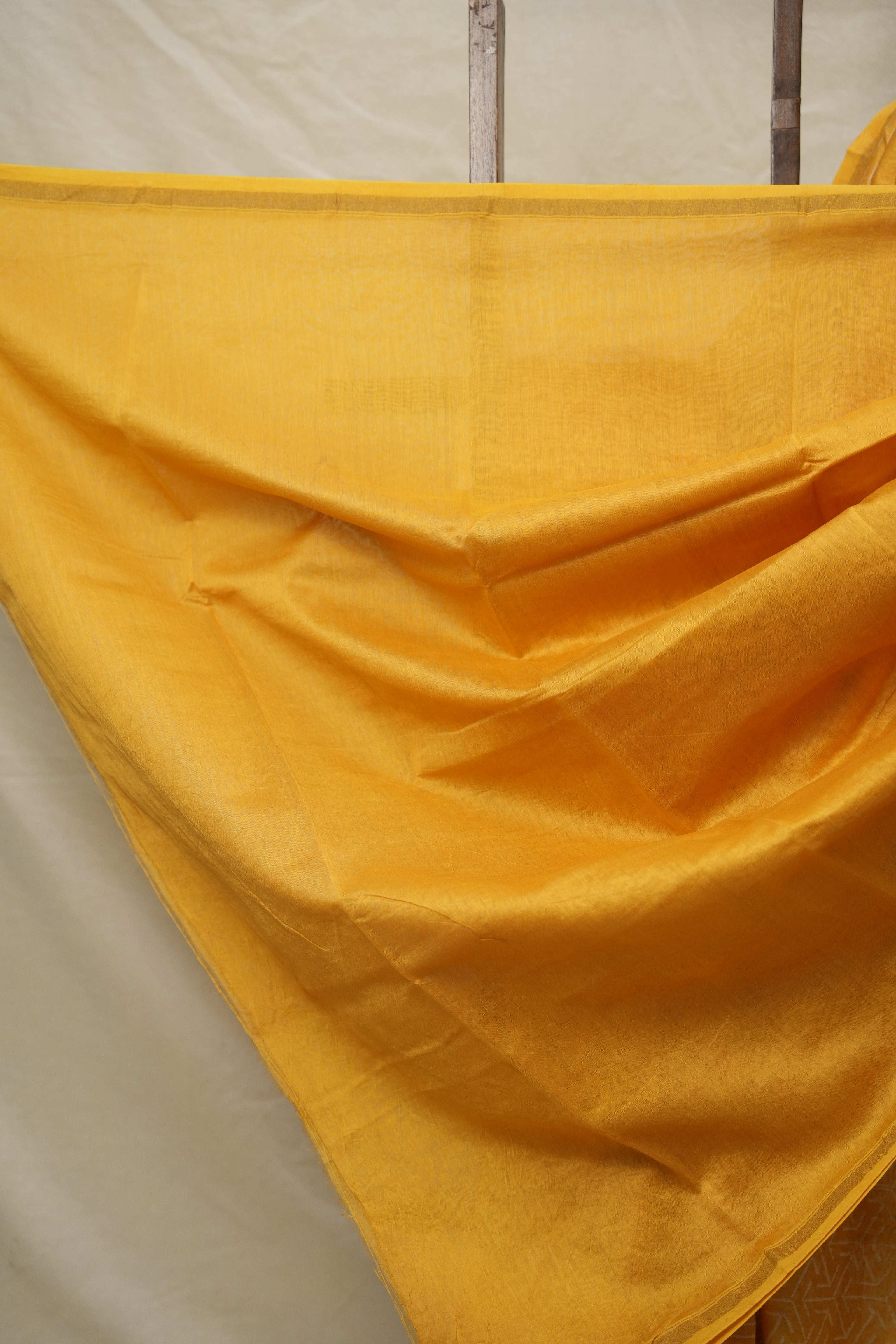 Haldi Yellow HBP Cotton Silk Saree With Chanderi Border - SRHYCSS1396