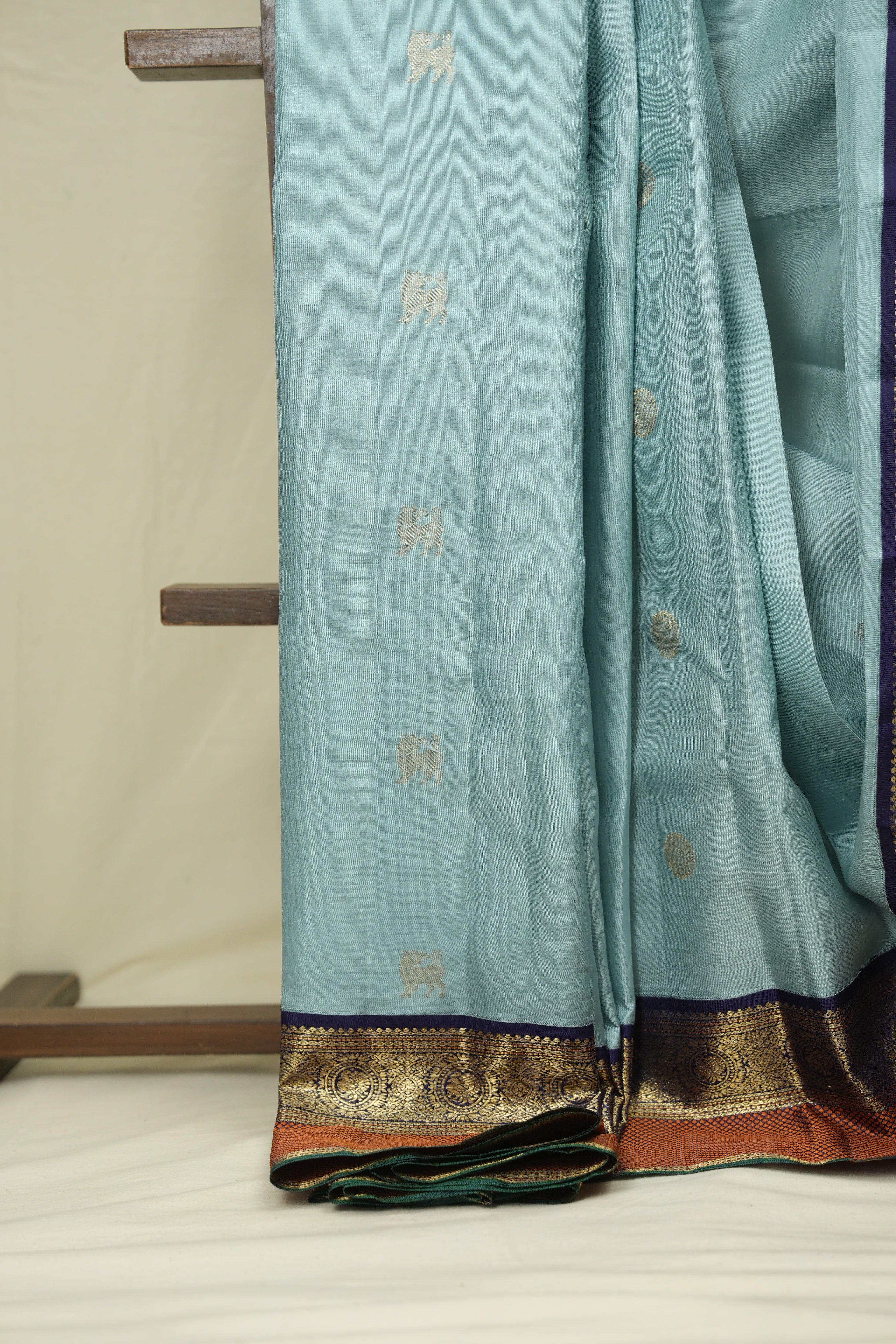 Sky Blue Kanjivaram Silk Saree - SRSBKSS1068