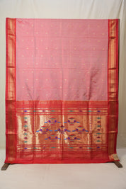 Two Tone Peach Pink Silk Paithani Saree - SRTTPPSPS771