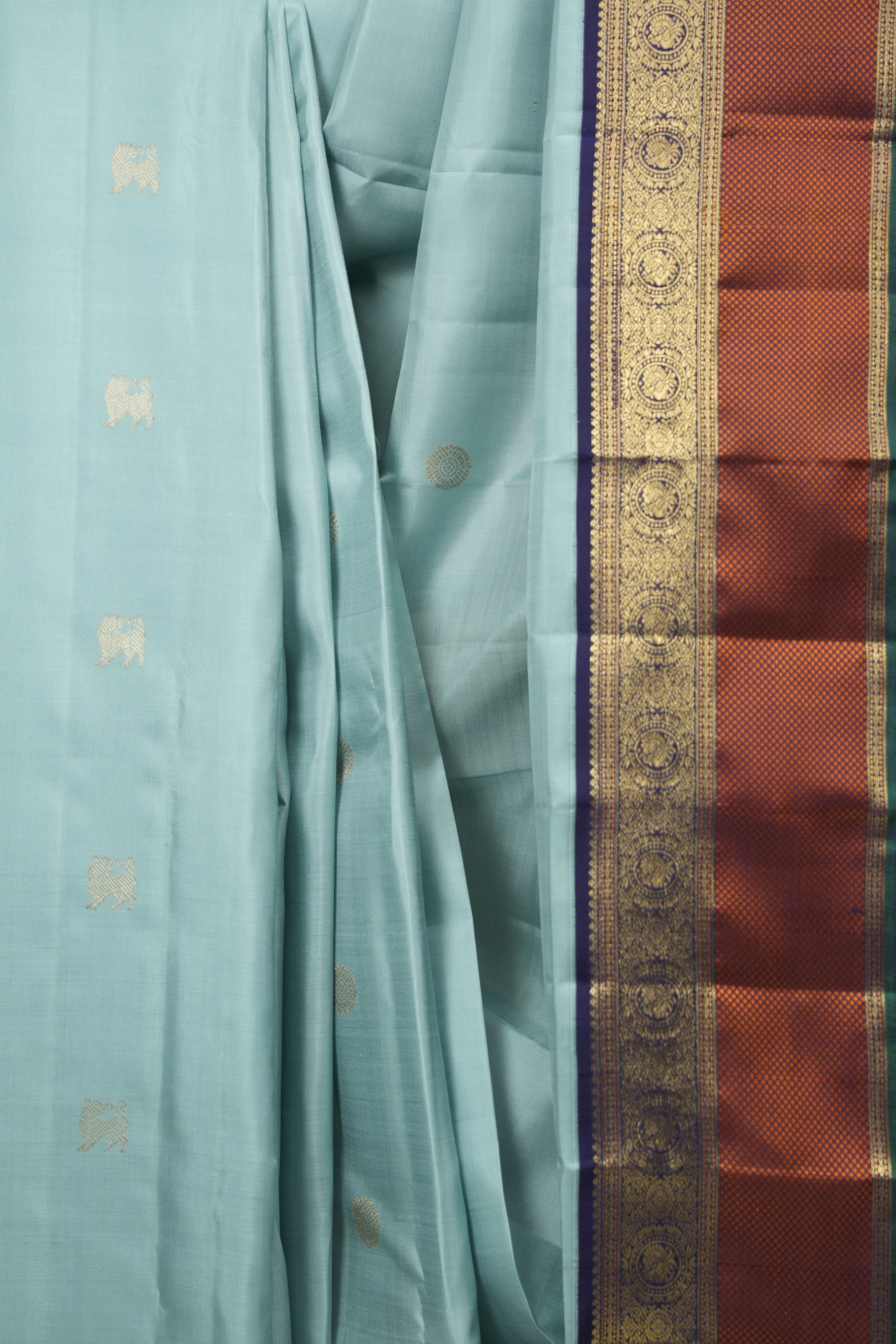 Sky Blue Kanjivaram Silk Saree - SRSBKSS1068