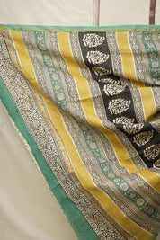 Olive Yellow  HBP Cotton Silk Saree With Chanderi Border - SROYCSS1397