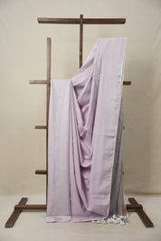 Lilac Tissue Linen Saree With Tassels - SRLTLS270