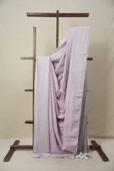 Lilac Tissue Linen Saree With Tassels - SRLTLS270