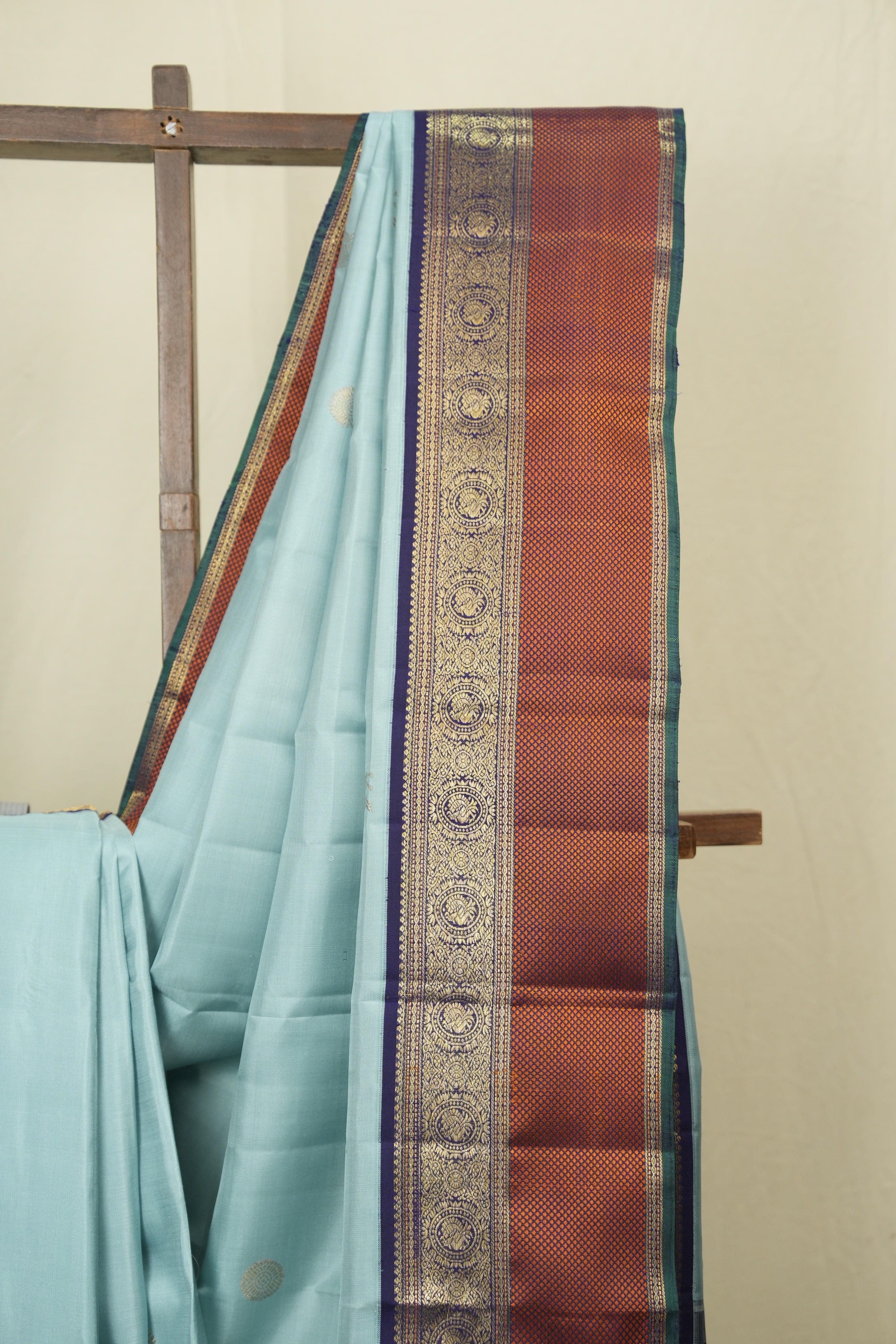 Sky Blue Kanjivaram Silk Saree - SRSBKSS1068