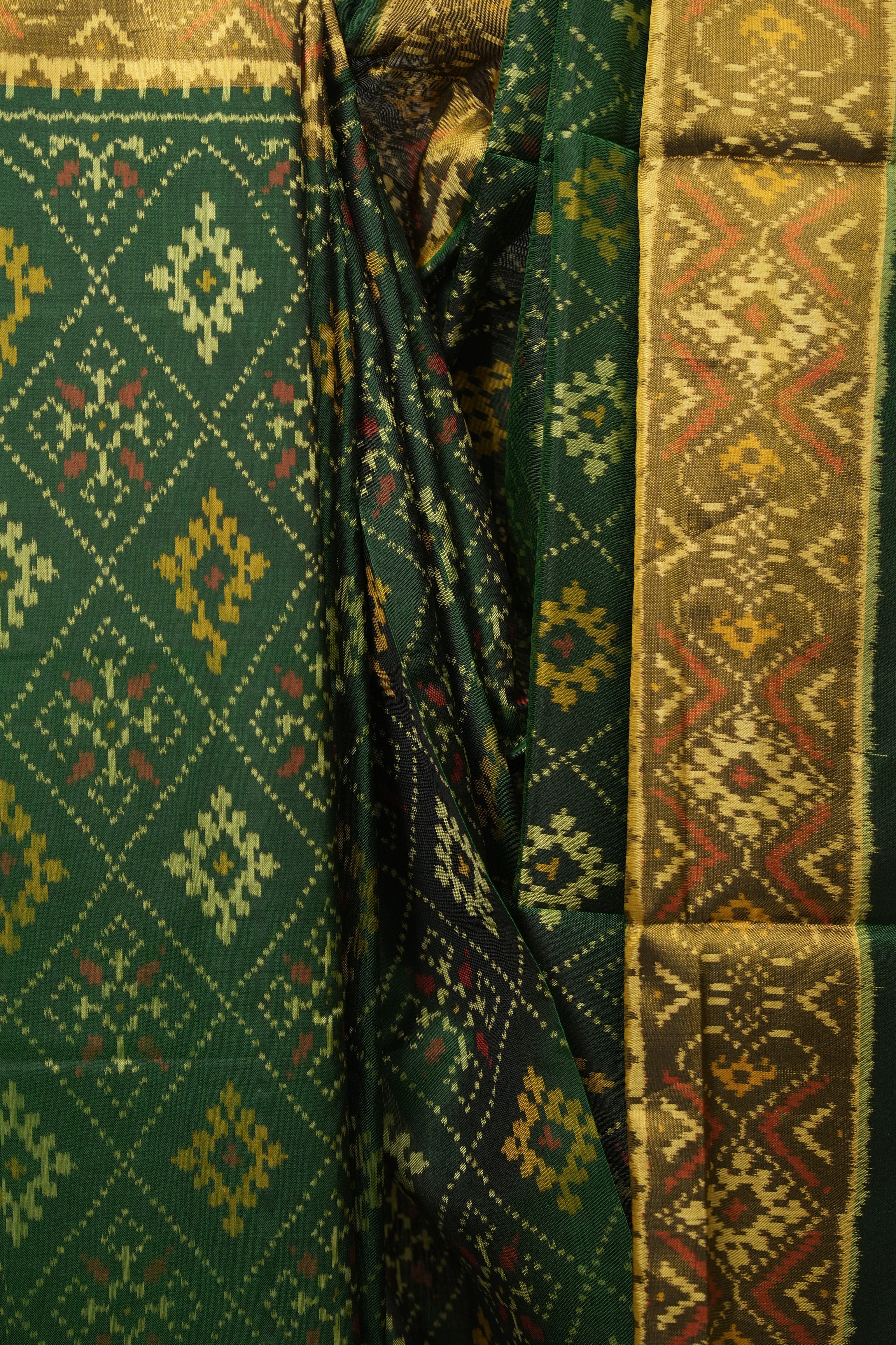 Green Rajkot Patola Silk Saree - SRGRPSS616