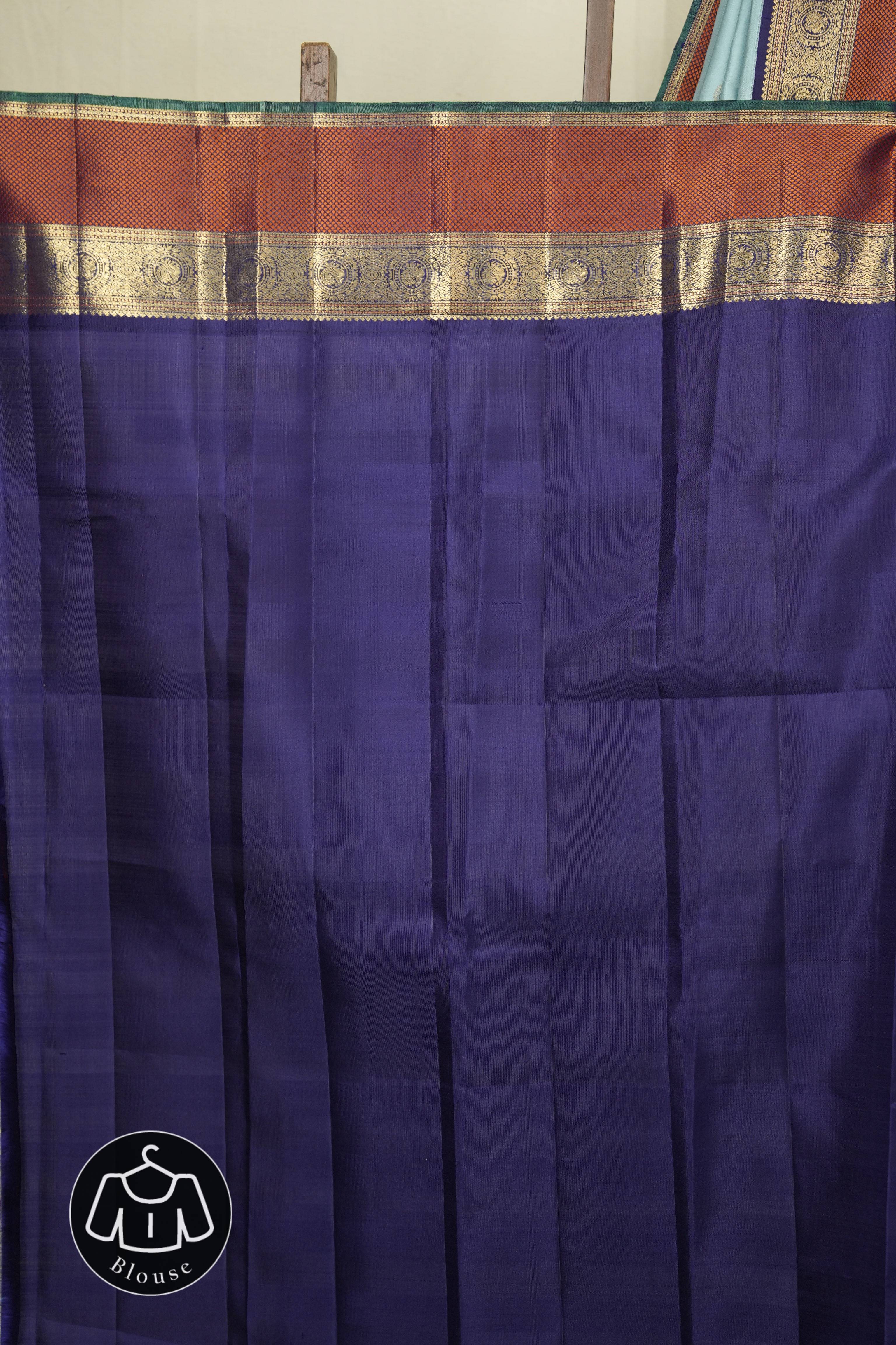 Sky Blue Kanjivaram Silk Saree - SRSBKSS1068