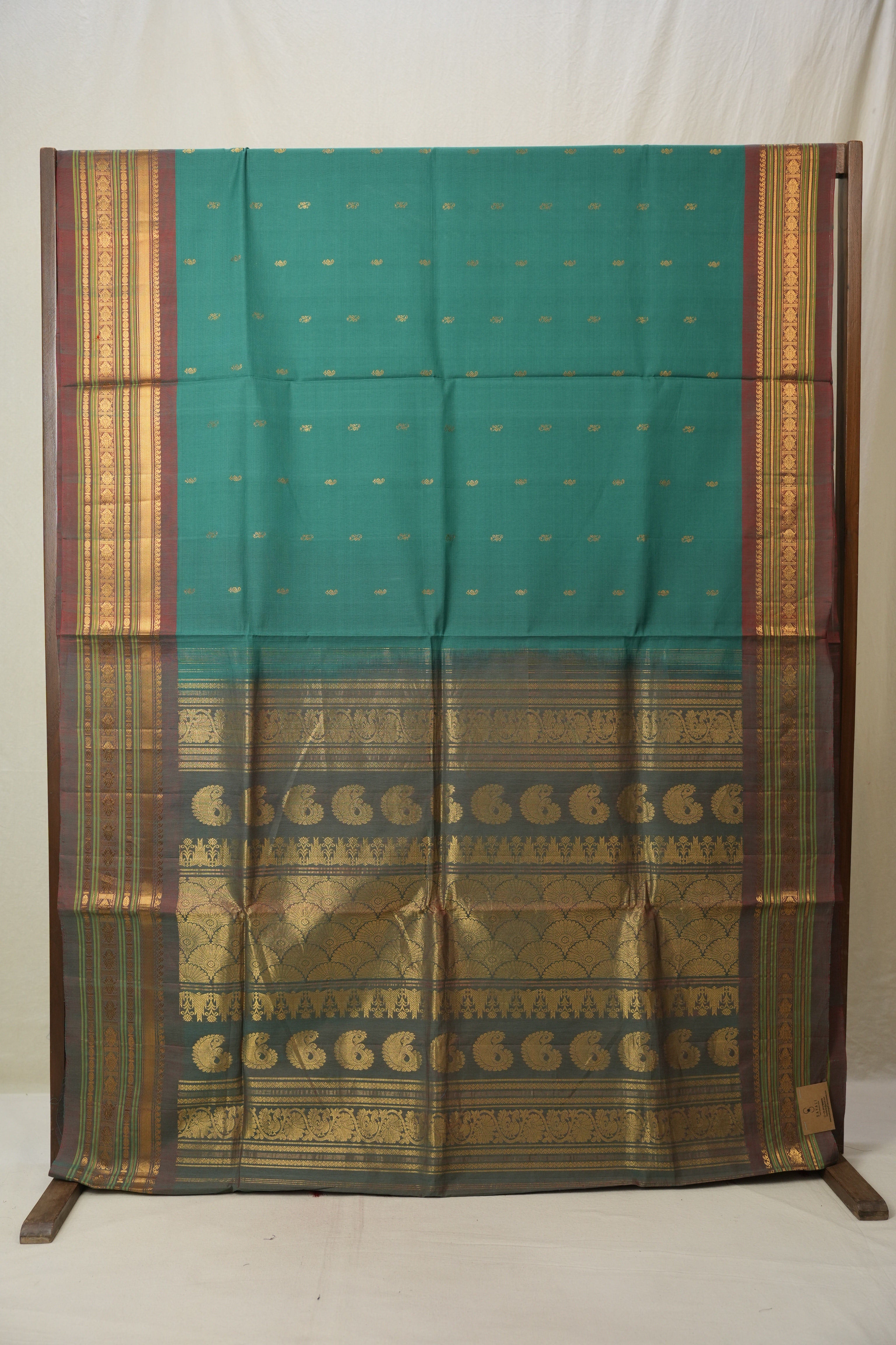 Green Gadwal Cotton Silk Saree - SRGGCSS163