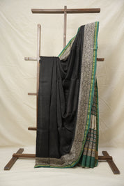Black Green HBP Cotton Silk Saree With Chanderi Border - SRBGCSS1391
