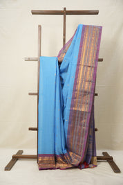 Blue Gadwal Cotton Silk Saree - SRBGCSS146