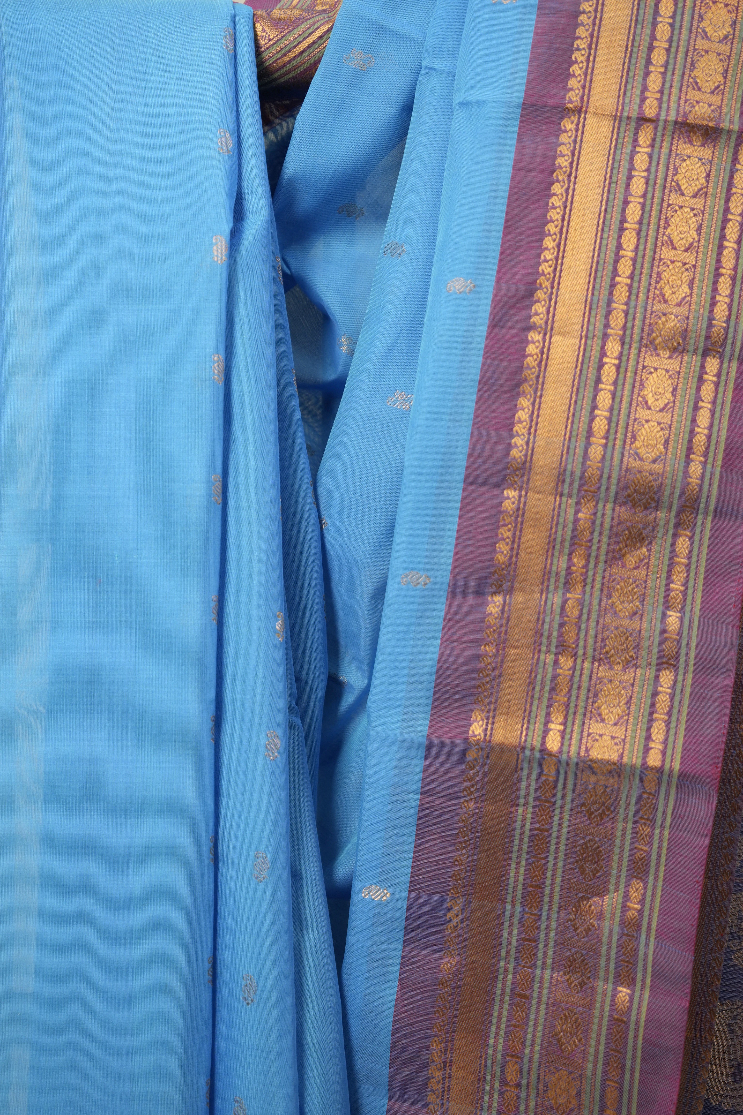 Blue Gadwal Cotton Silk Saree - SRBGCSS146