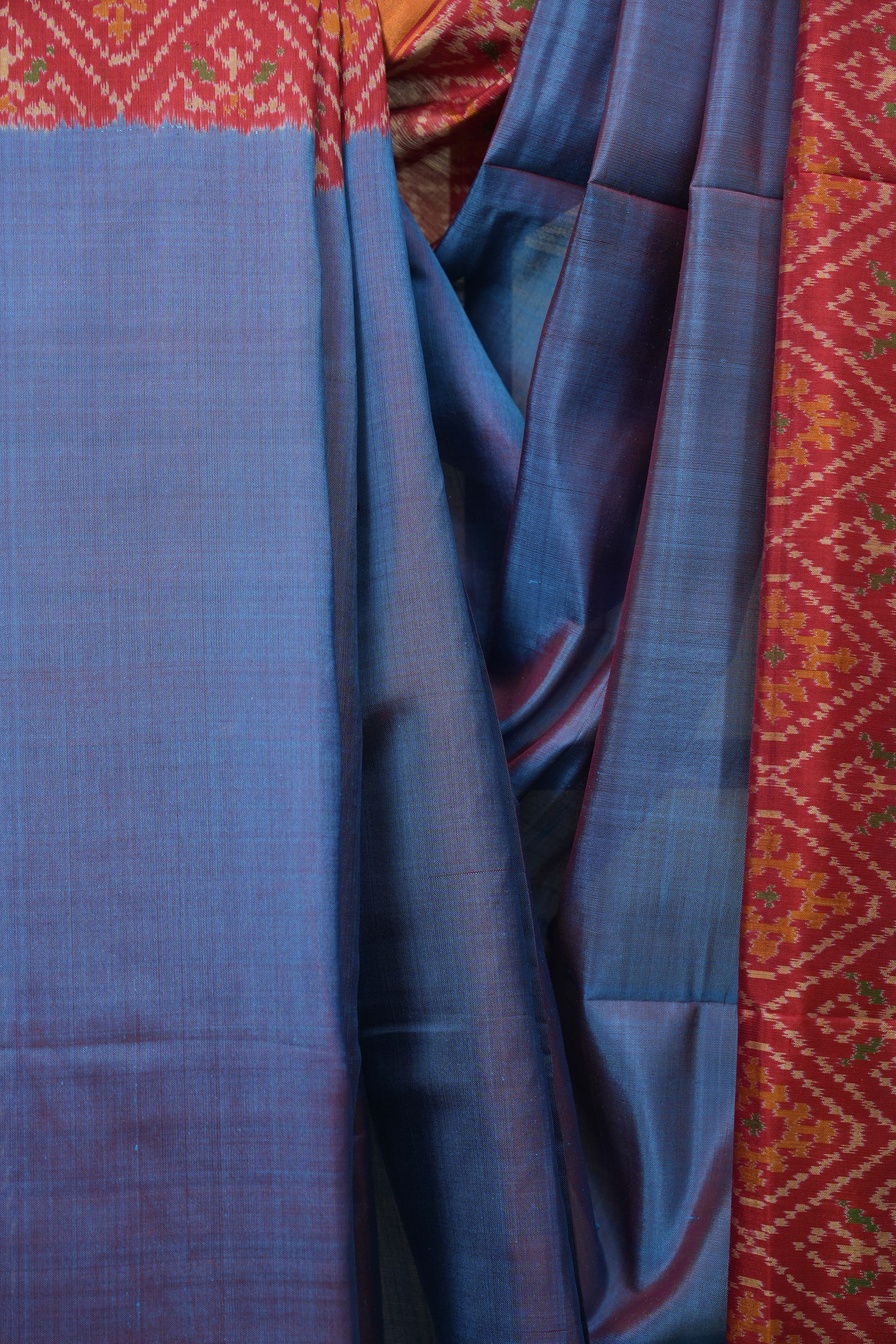 Teal Blue Rajkot Patola Silk Saree - SRTBRPSS626