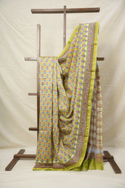 Pista Green HBP Cotton Silk Saree With Chanderi Border - SRPGCSS1398