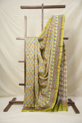 Pista Green HBP Cotton Silk Saree With Chanderi Border - SRPGCSS1398