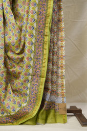 Pista Green HBP Cotton Silk Saree With Chanderi Border - SRPGCSS1398