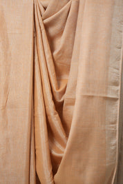 Peach Tissue Linen Saree With Tassels - SRPTLS272