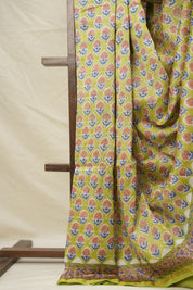 Pista Green HBP Cotton Silk Saree With Chanderi Border - SRPGCSS1398