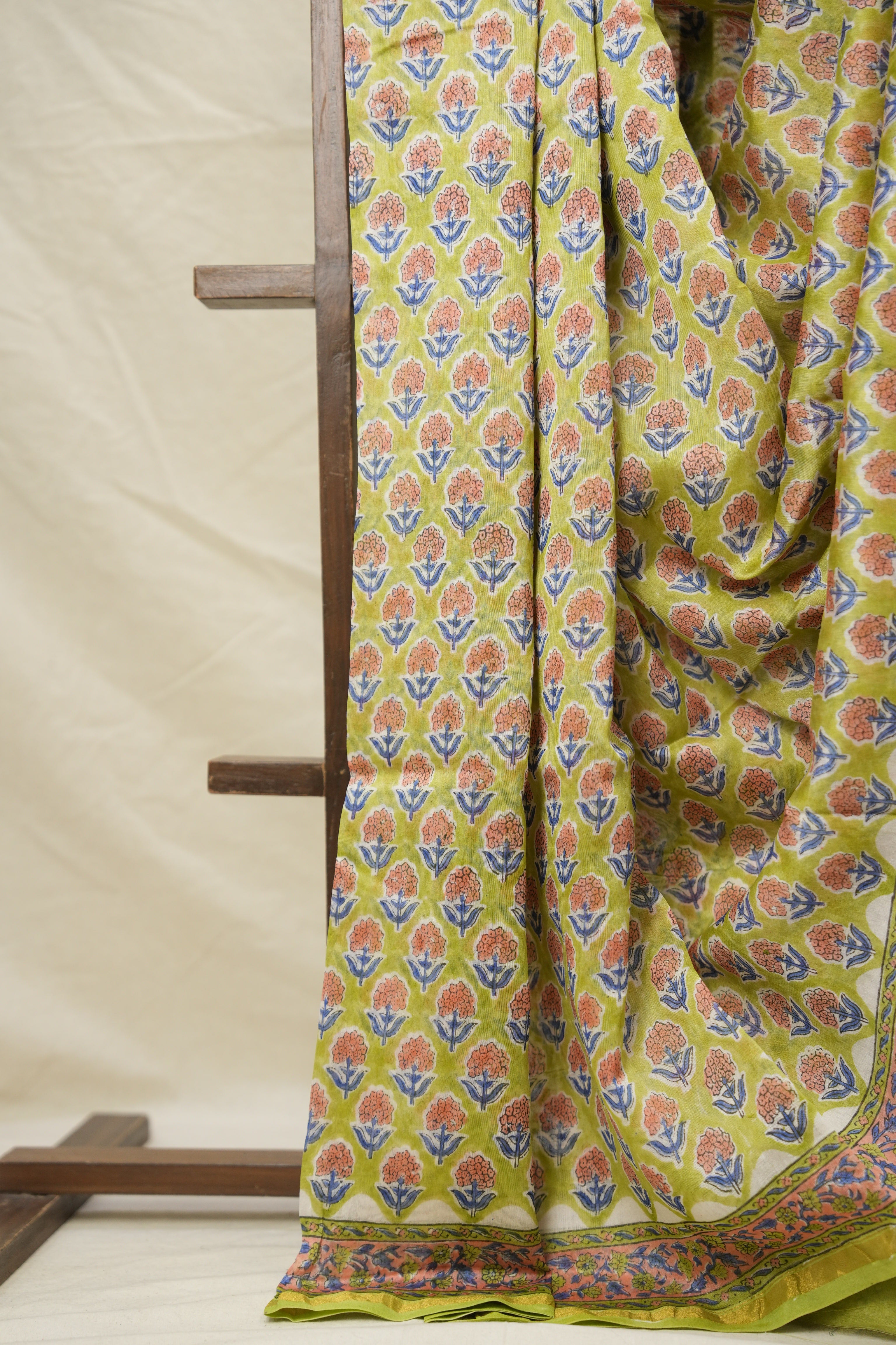 Pista Green HBP Cotton Silk Saree With Chanderi Border - SRPGCSS1398