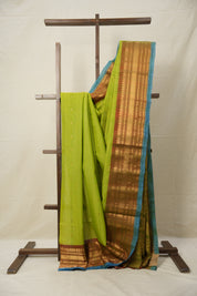 Green Gadwal Cotton Silk Saree - SRGGCSS134