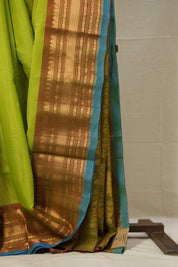 Green Gadwal Cotton Silk Saree - SRGGCSS134