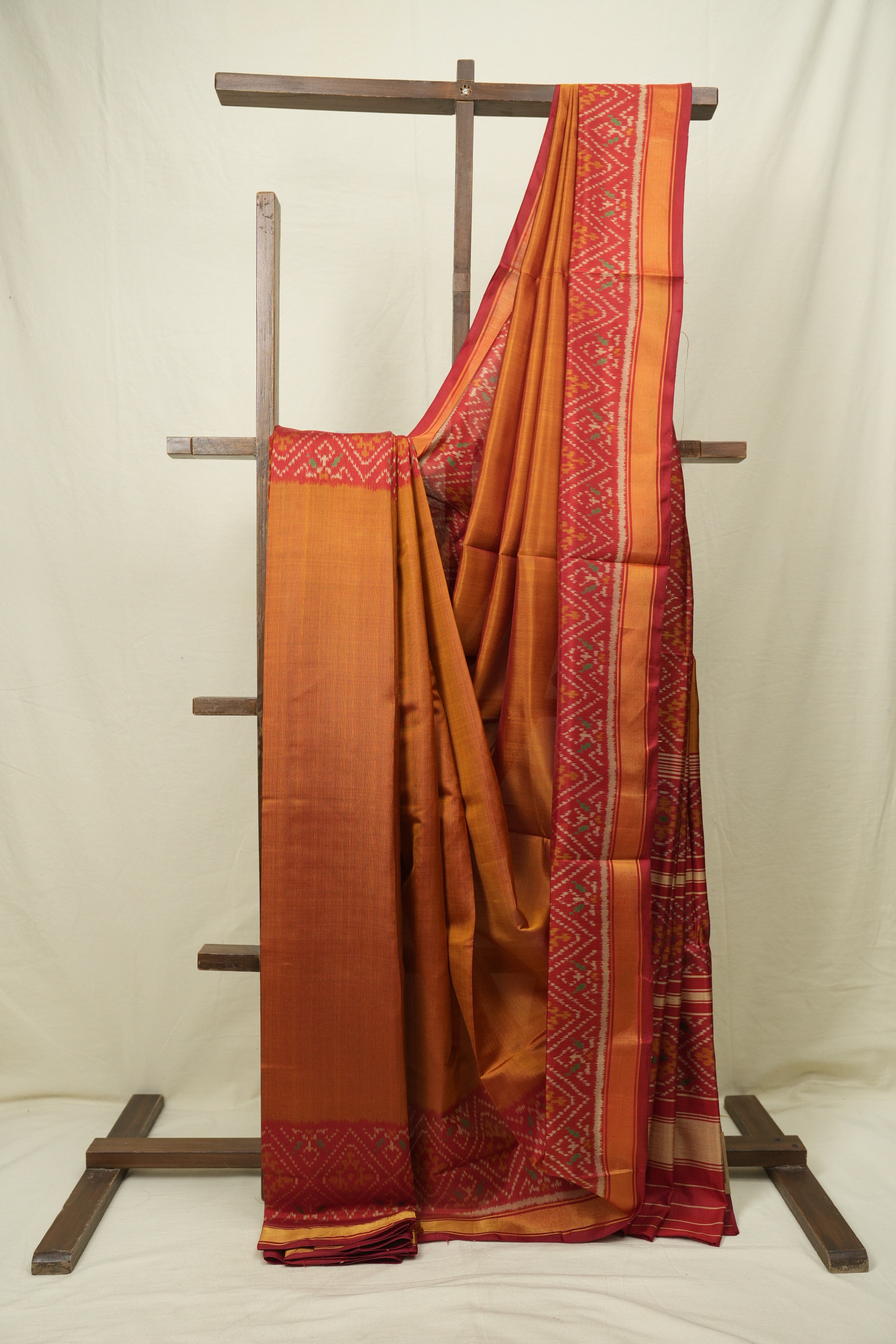 Mustard Gold Rajkot Patola Silk Saree - SRMGRPSS620