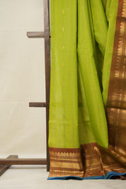 Green Gadwal Cotton Silk Saree - SRGGCSS134