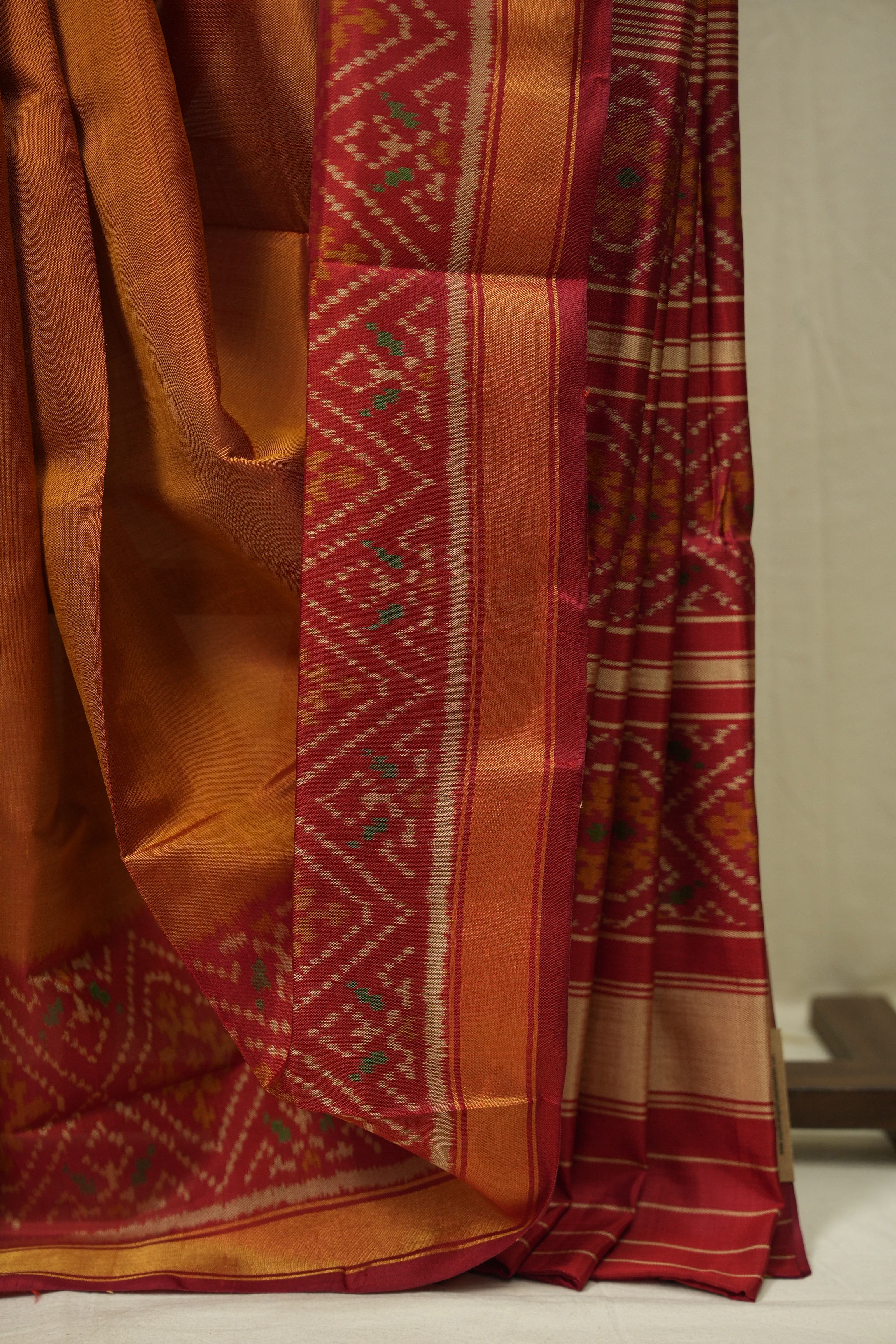 Mustard Gold Rajkot Patola Silk Saree - SRMGRPSS620