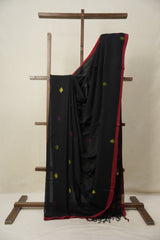 Black Mul Bengal Cotton Jamdani Saree - SRBMBCJS188