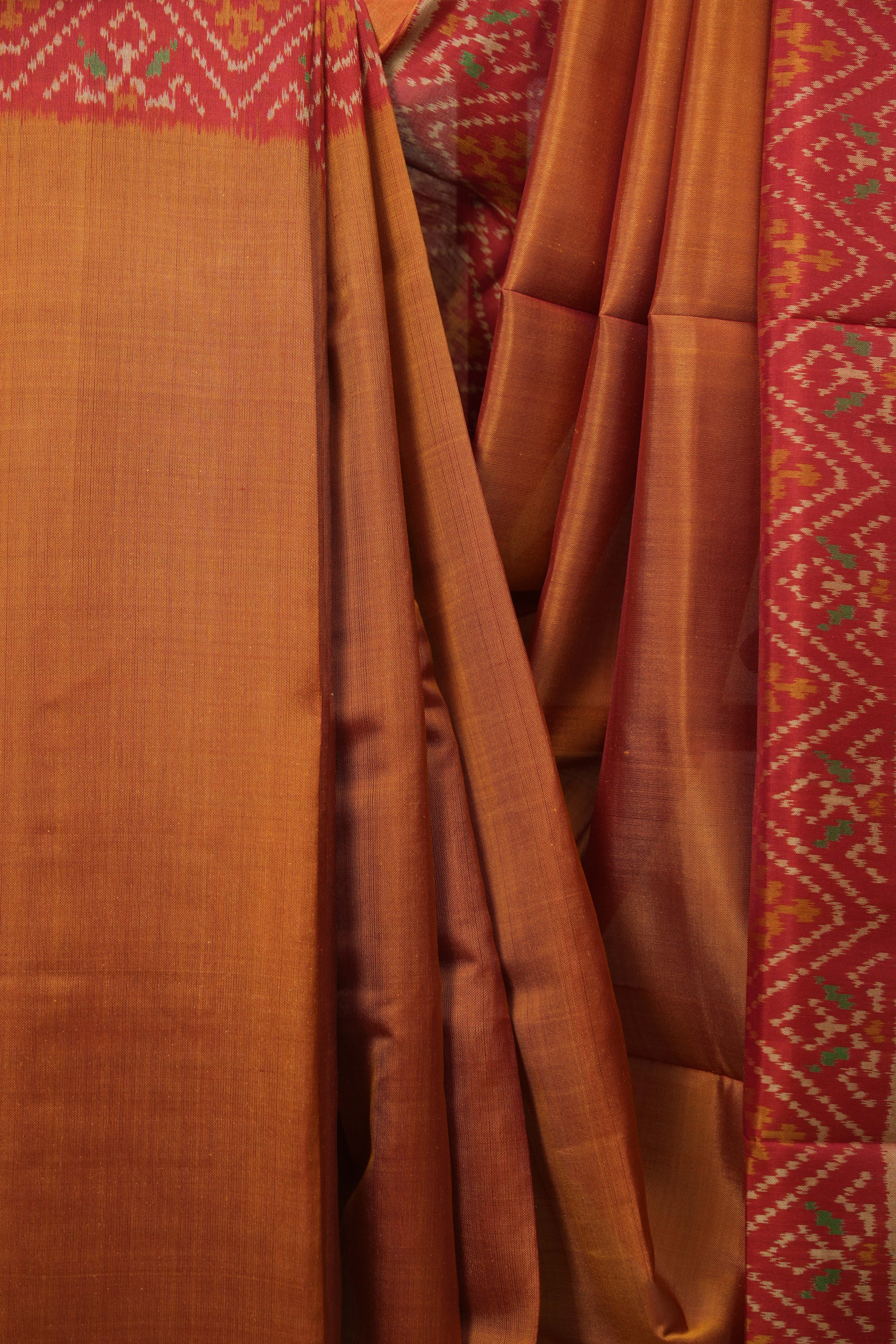 Mustard Gold Rajkot Patola Silk Saree - SRMGRPSS620