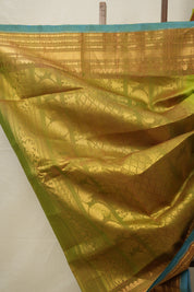 Green Gadwal Cotton Silk Saree - SRGGCSS134
