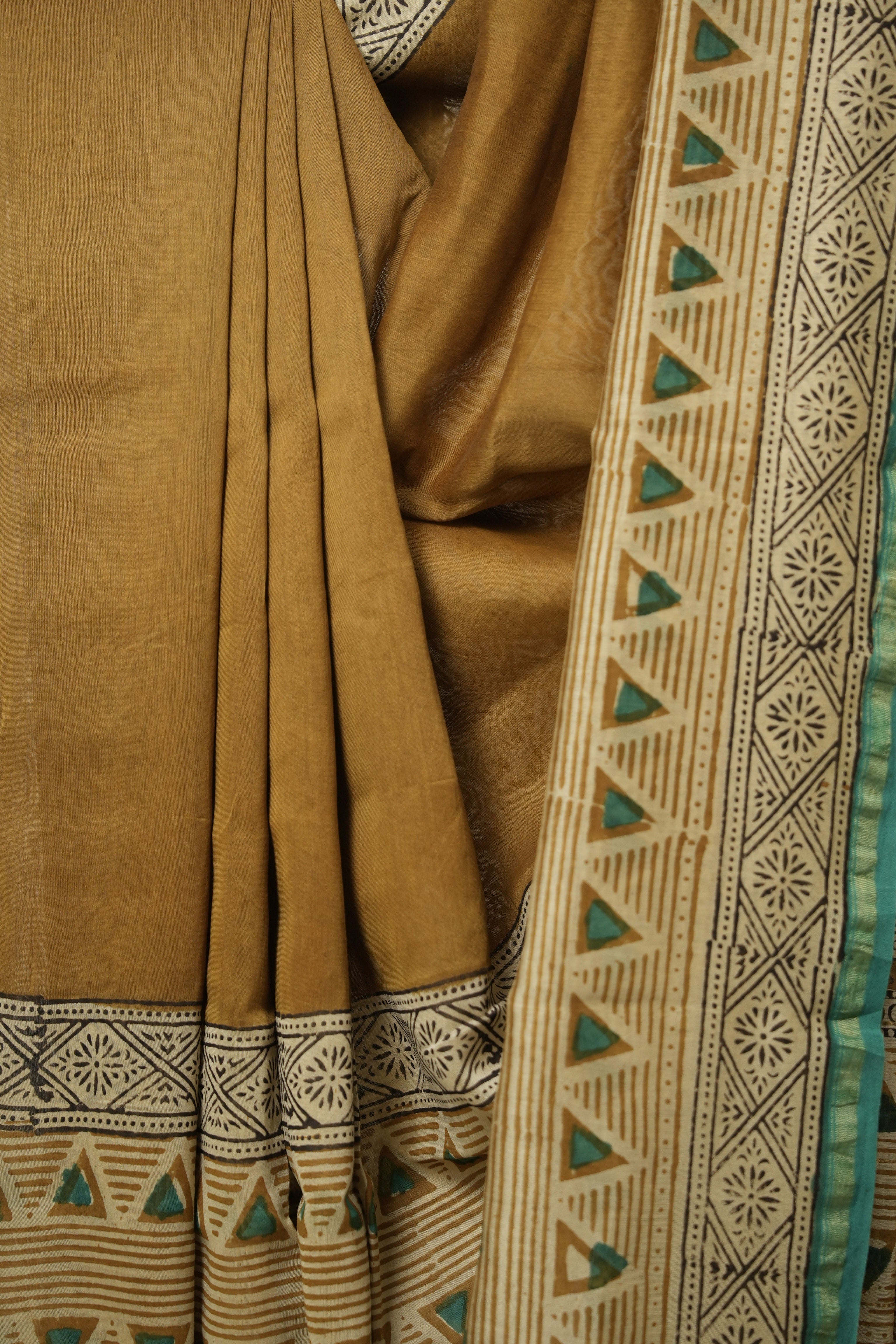 Rust HBP Cotton Silk Saree With Chanderi Border - SRRCSS1399