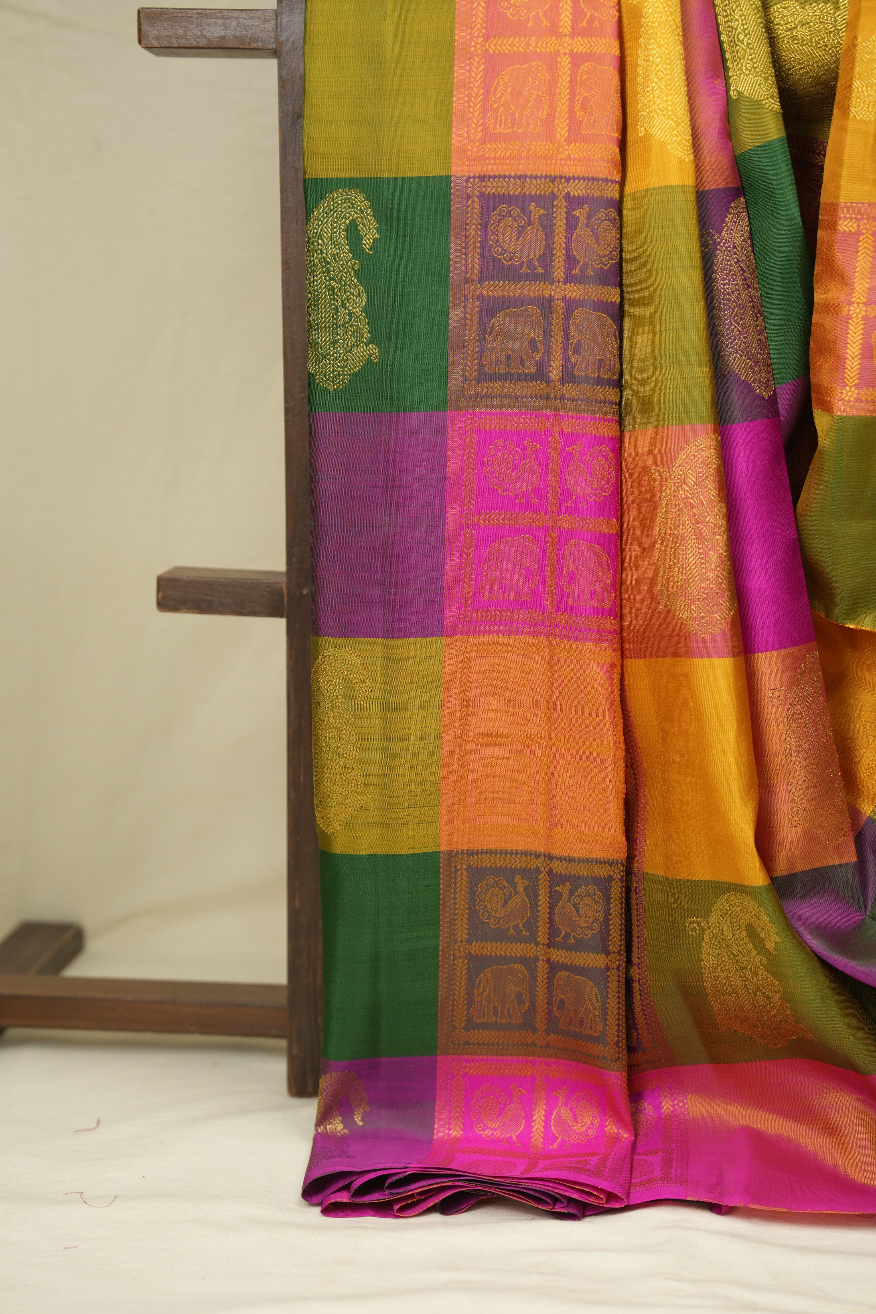 Multicolour Kanjivaram Silk Saree - SRMKSS1070