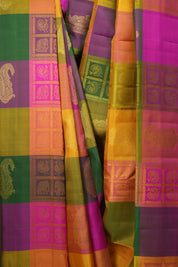 Multicolour Kanjivaram Silk Saree - SRMKSS1070