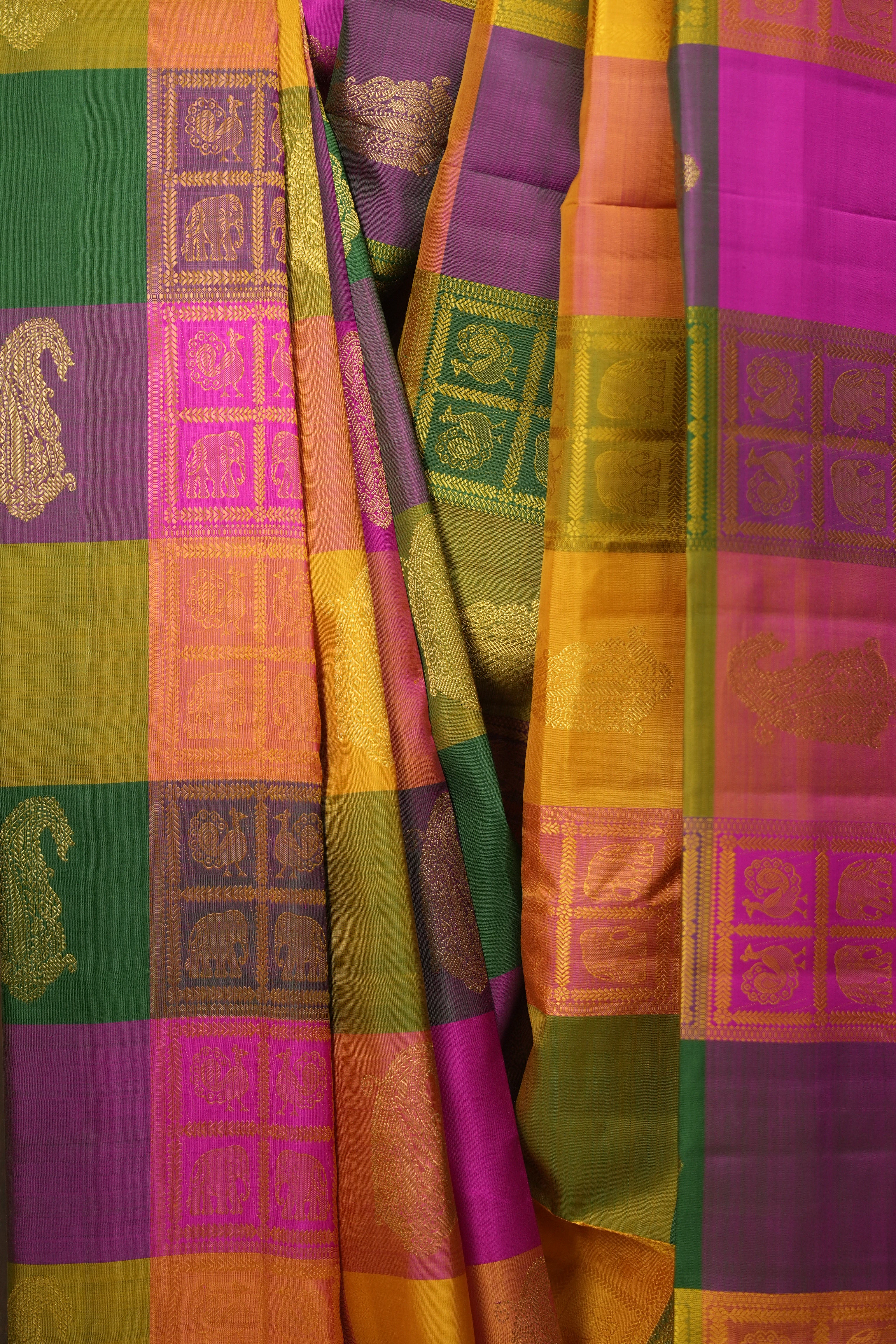 Multicolour Kanjivaram Silk Saree - SRMKSS1070