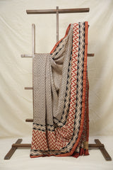 Black Cream HBP Cotton Silk Saree With Chanderi Border - SRBCCSS1400