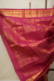 Red Gadwal Cotton Silk Saree - SRRGCSS136