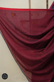 Navy Blue Mul Bengal Cotton Jamdani Saree - SRNBMBCJS187