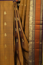 Golden Brown Kanjivaram Silk Saree - SRGBKSS1069